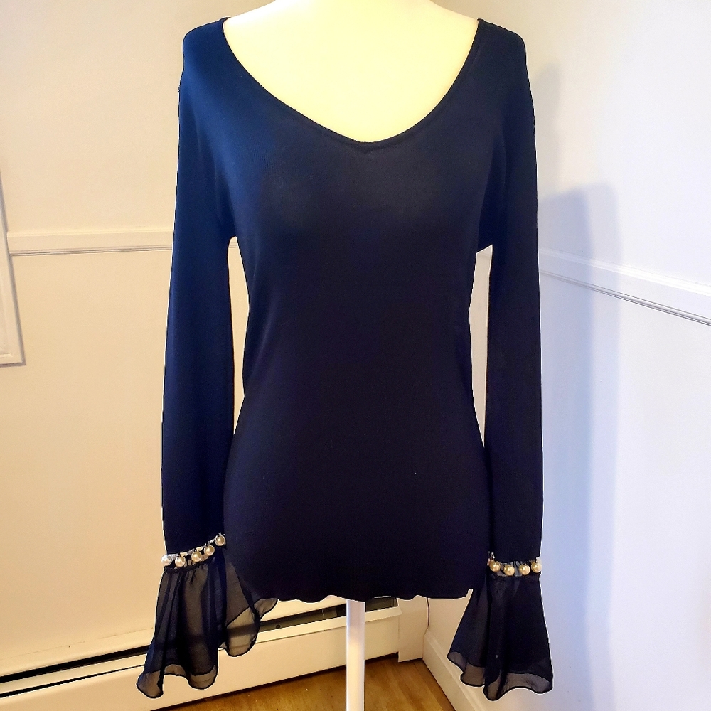 INC International Concepts long sleeve dressy top